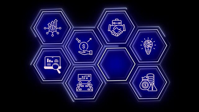 Quantum computing and advanced technological innovation abstract concept with glowing nodes