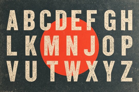 Vintage alphabet typography design