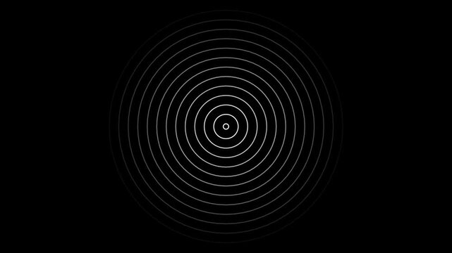 spiral radio wave station signal animation on black background. Radio Waves in Circle Form, Radio wave signal and sound wave signal, radar animated. Technology radio waves ...
