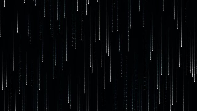 Dark digital rain with vertical glowing lines for futuristic technology and cyber background