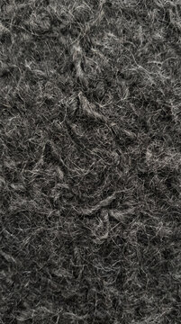 Charcoal Grey Boiled Wool Boucle Felt Astrakhan Curly Fleece Texture