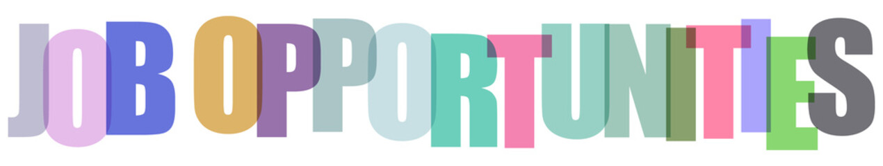 Colorful typography design with the text job opportunities isolated on  transparent background © MST