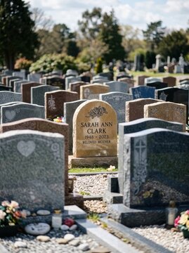 Cemetery Headstone for Sarah Ann Clark Beloved Mother in a Peaceful Graveyard Setting
