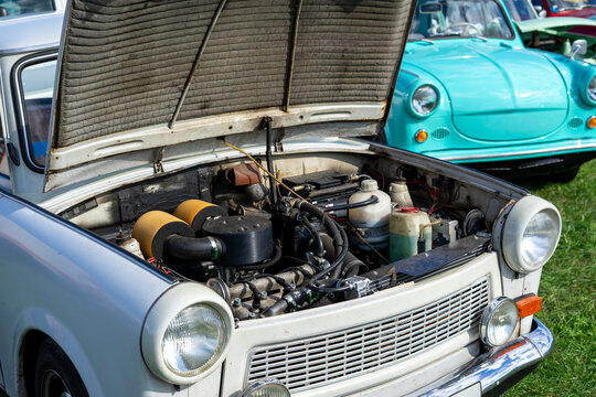 Vintage Trabant 601 from East Germany with Engine Compartment