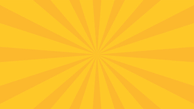 Yellow Orange Sunburst Retro Radial Rays Background