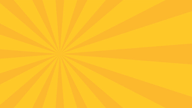 Yellow Orange Sunburst Retro Radial Rays Background