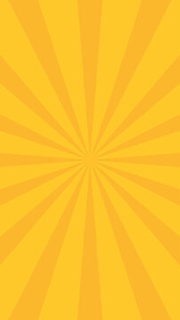 Yellow Orange Sunburst Retro Radial Rays Background