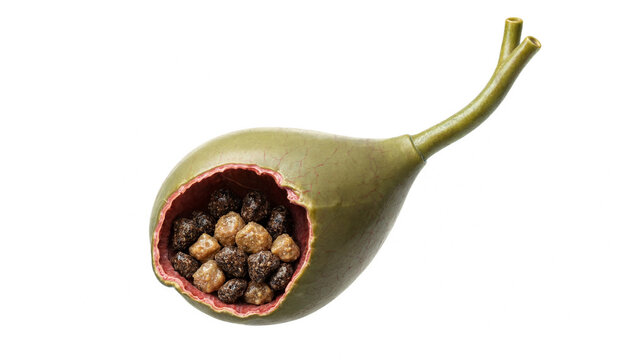 Gallbladder model with visible gallstones inside medical educational concept
