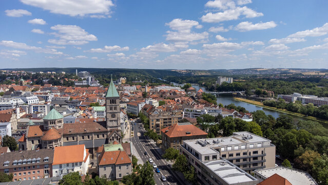 Aerial View of Schweinfurt City in Bavaria, Germany