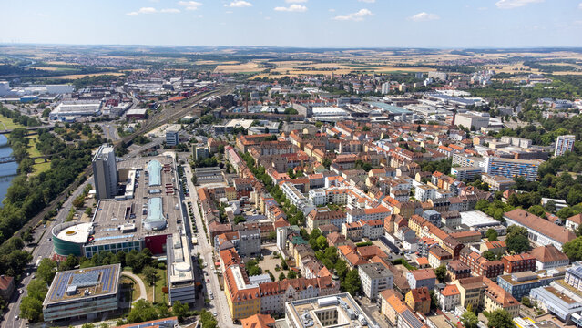 aerial view of schweinfurt in bavaria germany