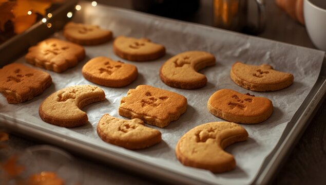 Delicious Homemade Chocolate Cookies and White Sugar Biscuits Freshly Baked for Breakfast or Dessert