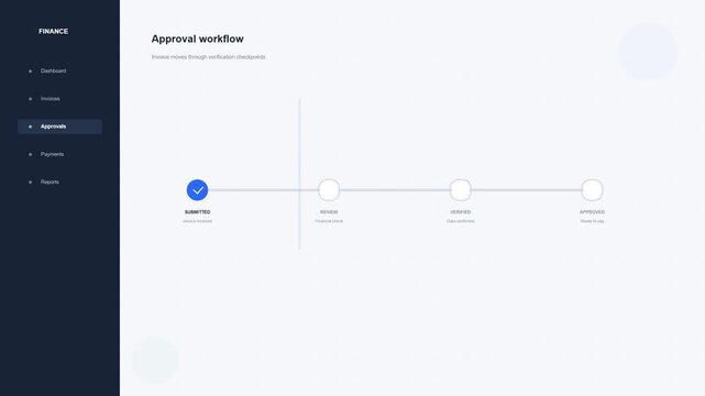 Modern financial dashboard user interface with clean layout design