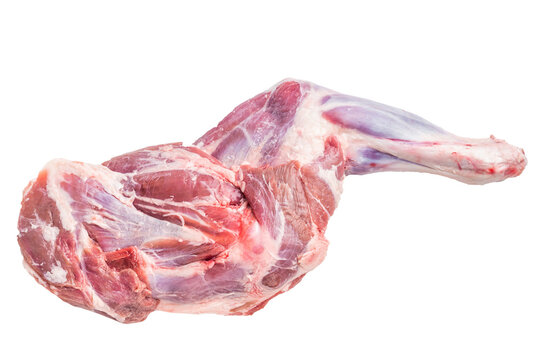 Premium quality raw lamb shoulder, ready for your favorite marinade and culinary creations. isolated on white background. top view
