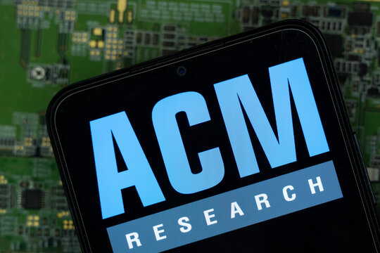 Fremont, United States - 06 Sep 2026: ACM Research logo is seen on a smartphone screen.