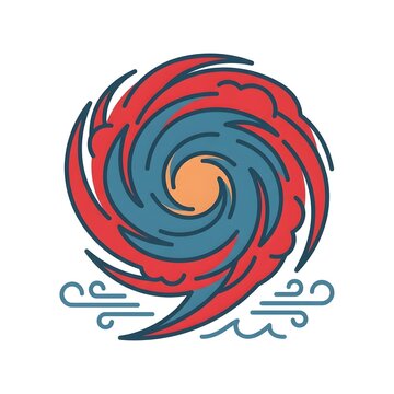 Abstract Hurricane Cyclone Storm Icon on White Background