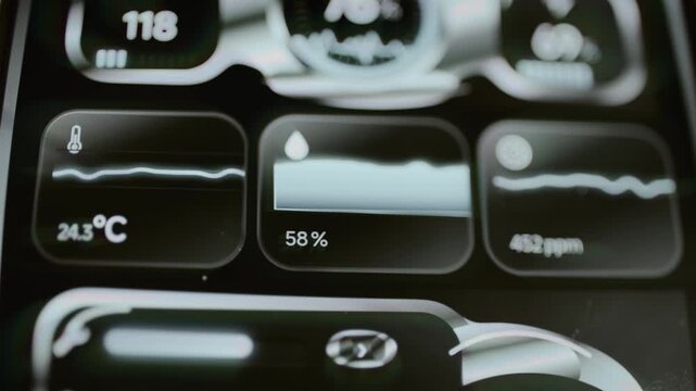 Environmental dashboard tracks temperature and falling humidity