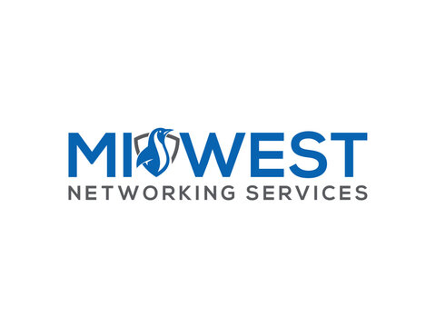 Fish silhouette integrated with company text blue and white logo