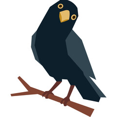 Obraz premium Geometric Crow Illustration