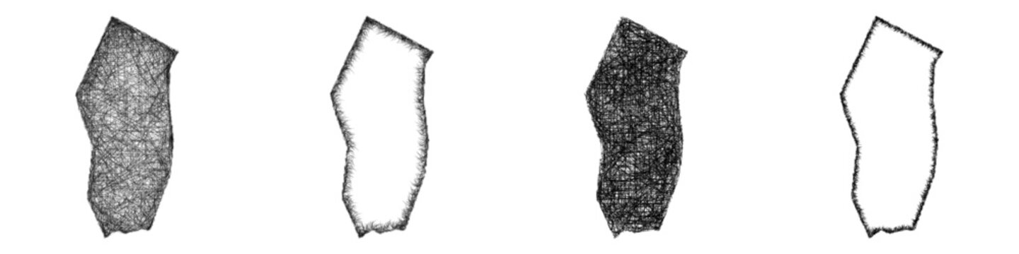 Sketch Ennedi Ouest (Chad) outline map design set