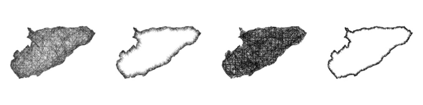 Monochrome sketch Casanare (Colombia) outline map design set