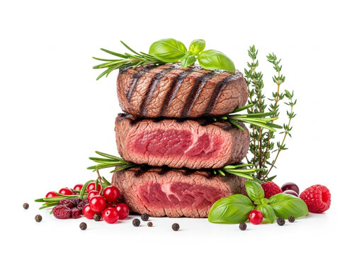 Grilled steak sandwich with herbs and olives