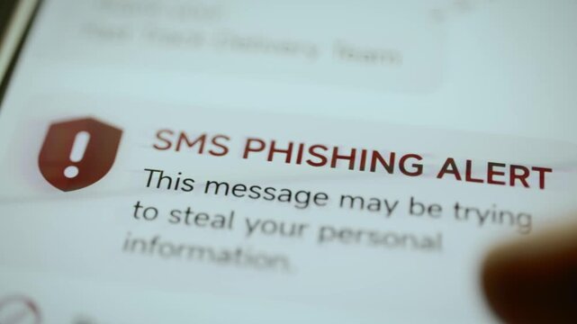 SMS phishing alert warns about personal information theft