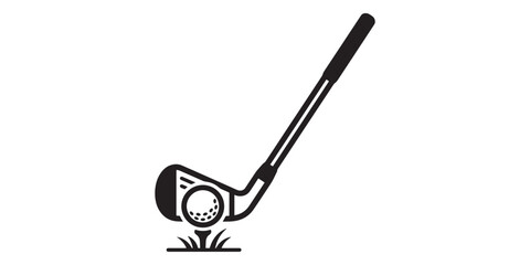 Fototapeta premium Golf club hitting a golf ball on a tee