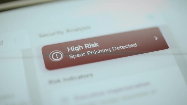 High risk banner identifies spear phishing attempt