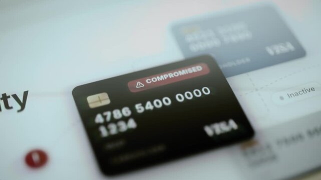 Compromised Visa card ending 1234 triggers security warning
