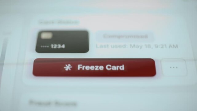 Freeze control secures compromised card ending 1234