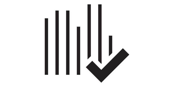 Chart icon with a checkmark symbol