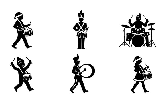 Christmas Drummer Silhouettes Collection