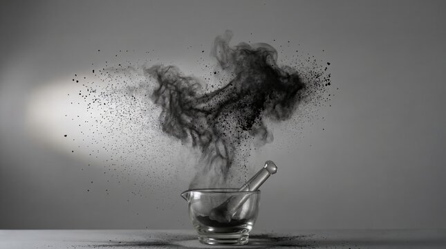 Black Smoke Explosion in Mortar