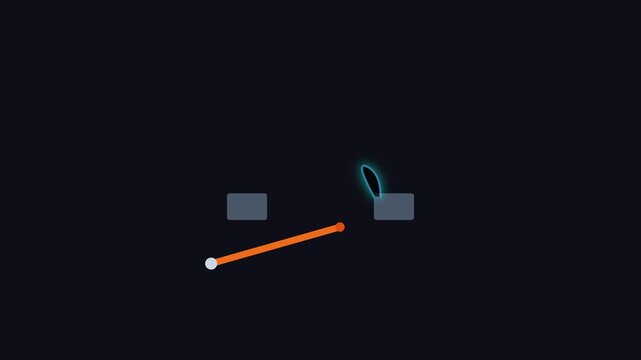 Minimalist mechanical linkage animation: rotating arm and pivot motion 4k engineering