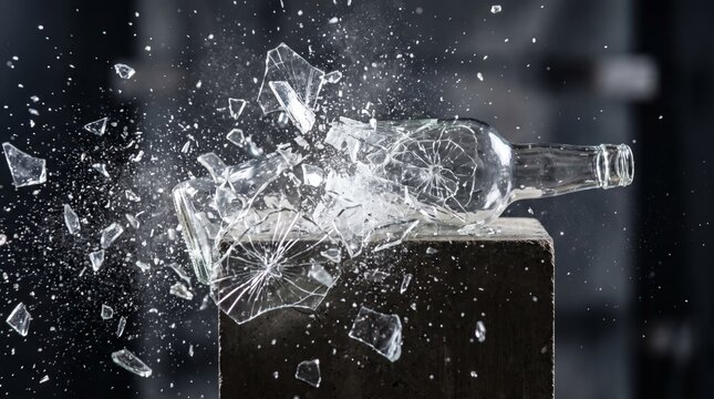 Shattering Glass Bottle Explosion
