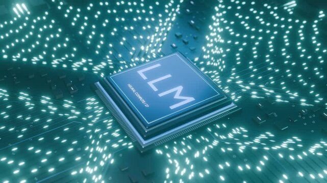 LLM AI processor CPU GPU chip technology flow lines bg 4k
