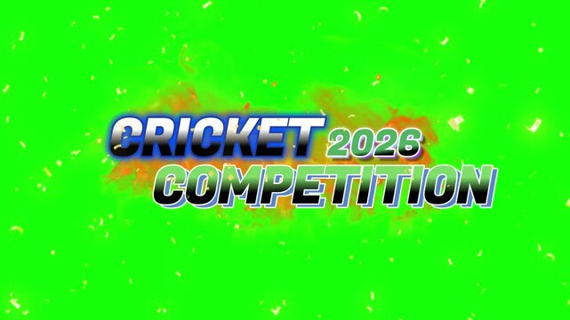 Green-themed digital banner announcing 'Cricket 2028 Competition' with bold typography for event promotion.
