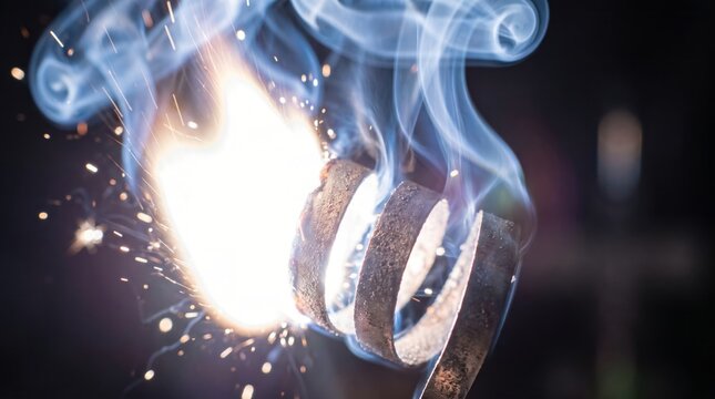 Burning Metal Wire Spiral
