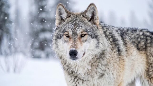 mackenzie valley wolf close up on snow at morning light in northwest territories canada video
