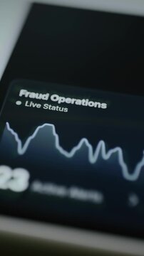Fraud operations monitor plots changing live status line