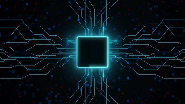 Circuitry with human brain artificial intelligence concept