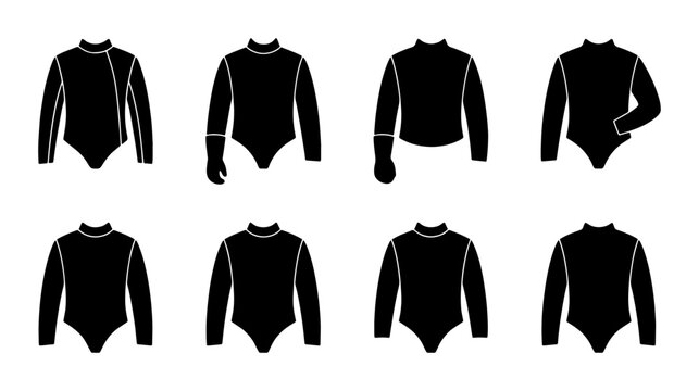 Black leotards set, different styles, graphic design, banner