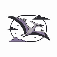 Flying Pterosaur Dinosaur in Air. © Zenora