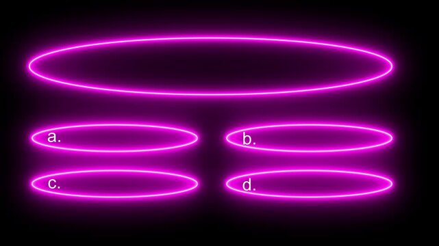 Quiz Question mark motion graphics animation, Animation of a neon blue quiz line with a choice of answer options, 4k videos