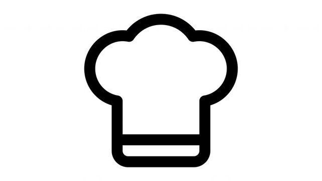 chef animated Line Icons Premium 4K, Modern Minimal Outline Motion Graphics Collection