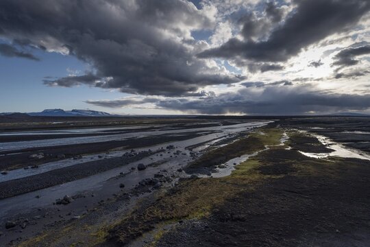 Glacial river J&ouml;kuls&aacute; &aacute; Fj&ouml;llum, Icelandic highlands
