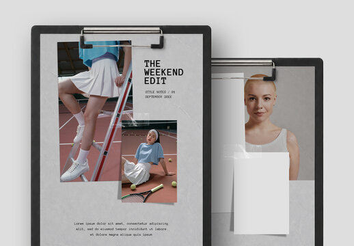 Vertical Clipboard Paper Mockup with Editable Design