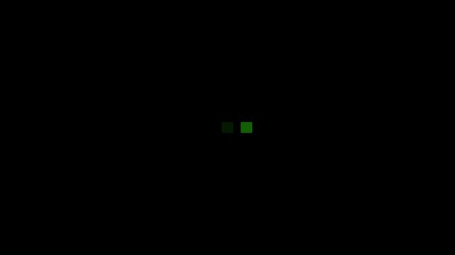 Minimalist green loading indicator on black background, for digital interface, buffering progress