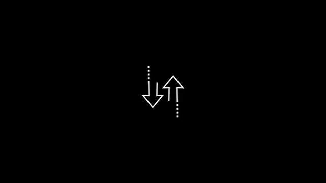 Minimalist up and down arrow animation for data transfer and sync concepts motion ui interface