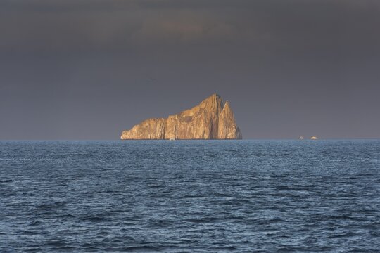 Leon Dormido or Kicker Rock in the evening light, Gal&aacute;pagos Islands, Ecuador